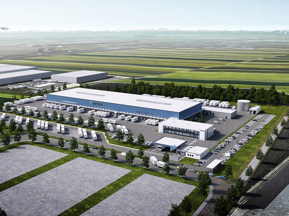Neubau eines Logistikzentrums für Hermes Bluefield in Augsburg, Graben.